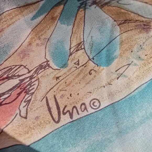 Vera Neumann - Vintage Silk Scarf with Watercolour Effect Floral Design - Picture 6 of 8